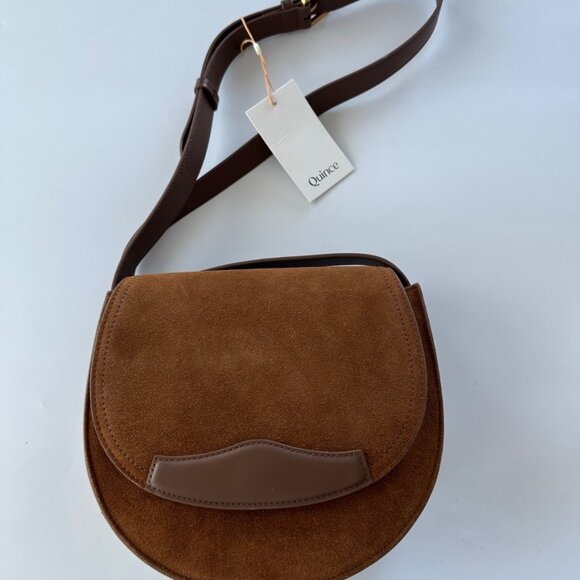 Quince Italian Suede Saddle Bag NEW - Picture 6 of 9